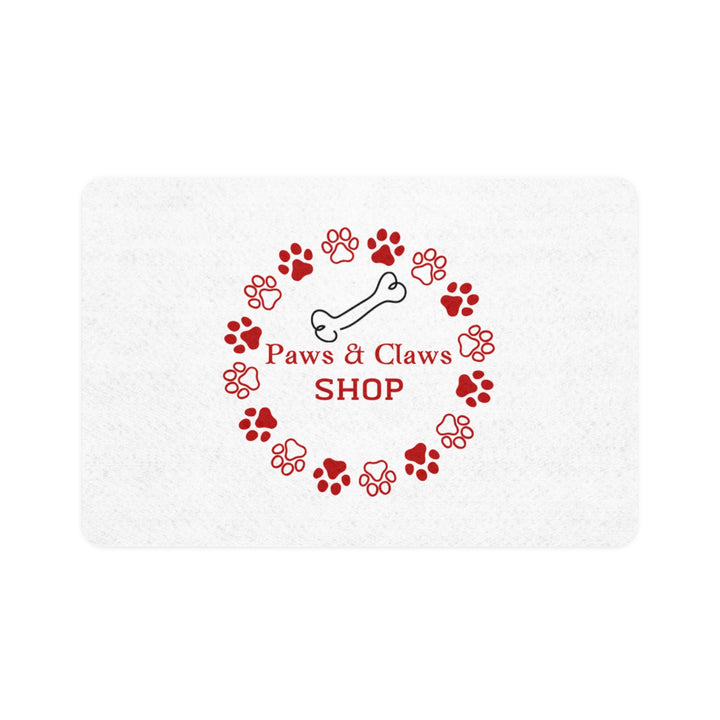 Pet Food Mat — "Paws & Claws SHOP" Paw Print Feeding Mat (12x18)