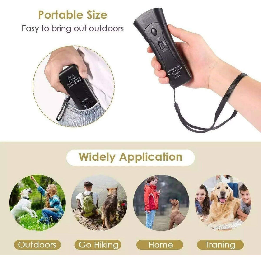 Anti-Barking Ultrasonic Dog Training Device Handheld Indoor Outdoor