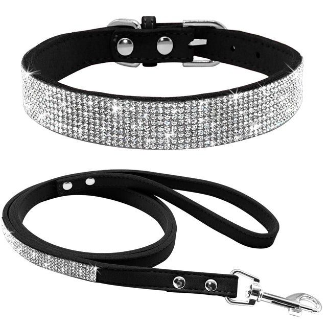 Rhinestone Pet Collar & Leash Set