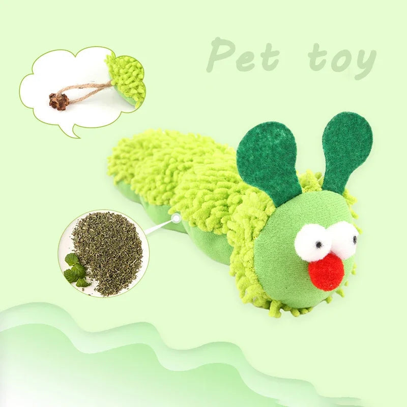 Cat Chew Toys Caterpillar Catnip Molar Teaser for Kittens