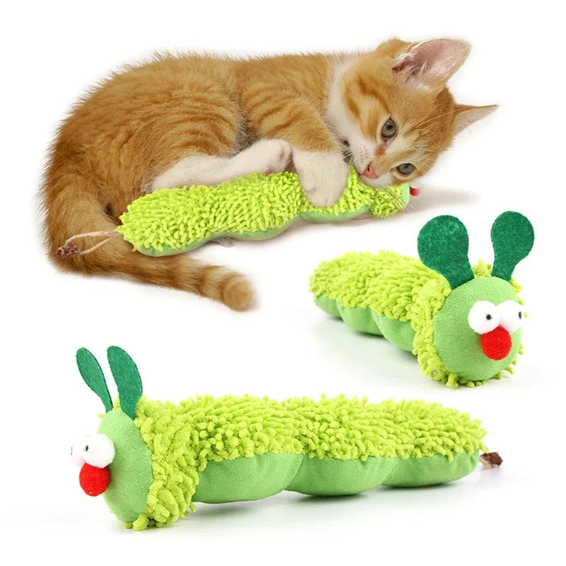 Cat Chew Toys Caterpillar Catnip Molar Teaser for Kittens