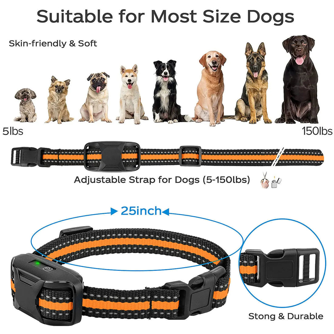3300Ft Electric Dog Training Collar Remote Waterproof Shock Vibration