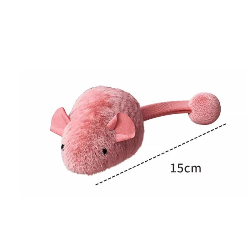 Interactive Plush Mouse Cat Toy for Indoor Self-Playing Kittens