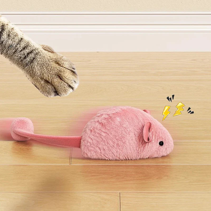 Interactive Plush Mouse Cat Toy for Indoor Self-Playing Kittens