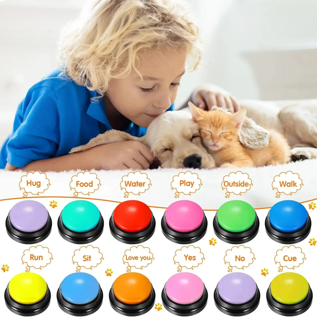 Dog Communication Buttons with Voice Recording for Pet Training