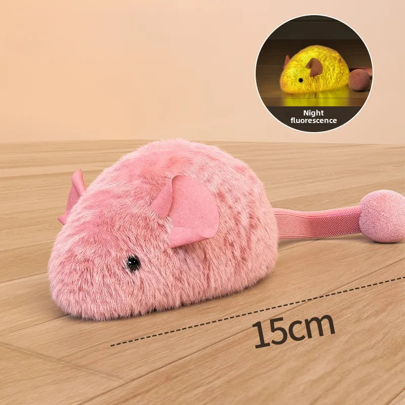Interactive Plush Mouse Cat Toy for Indoor Self-Playing Kittens
