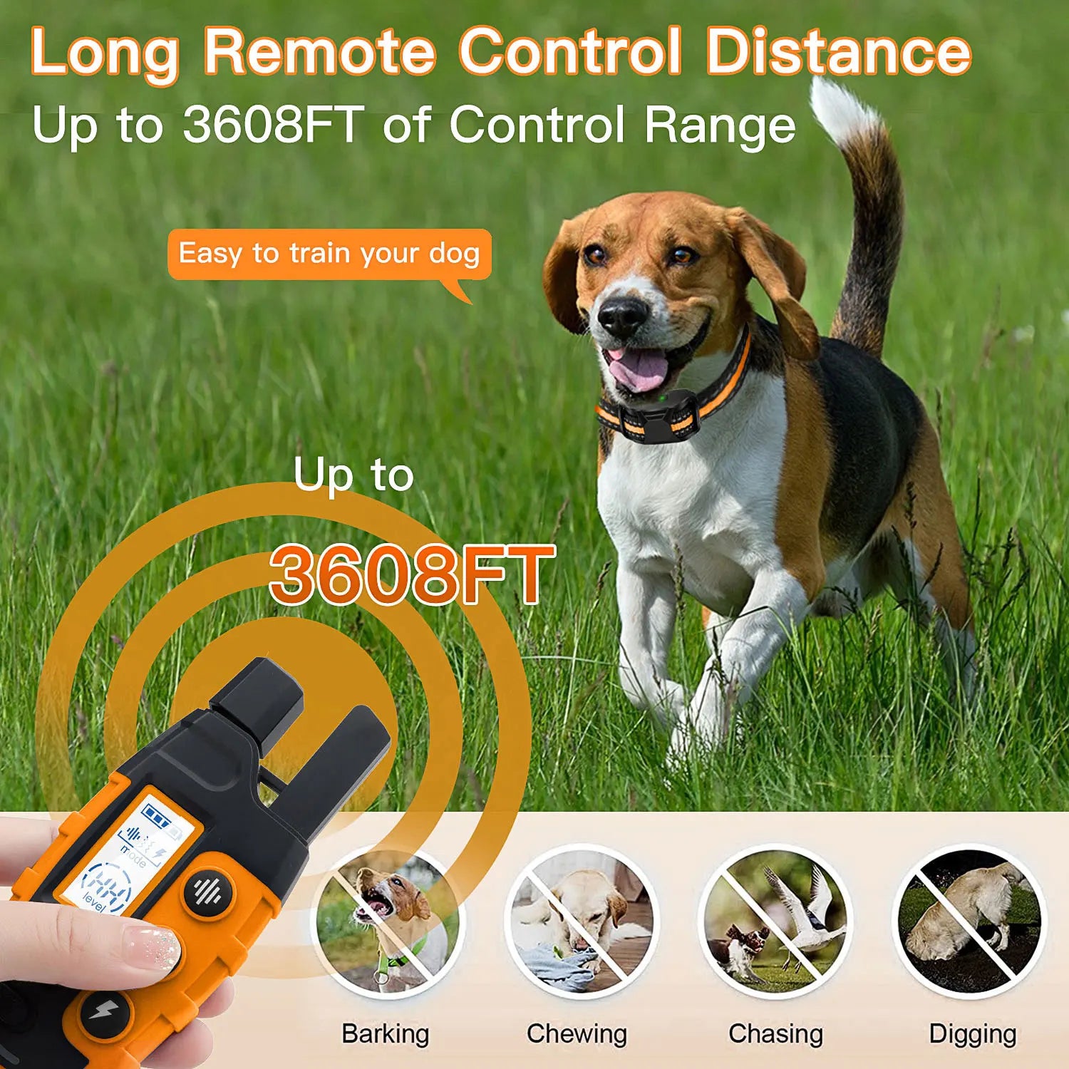 3300Ft Electric Dog Training Collar Remote Waterproof Shock Vibration