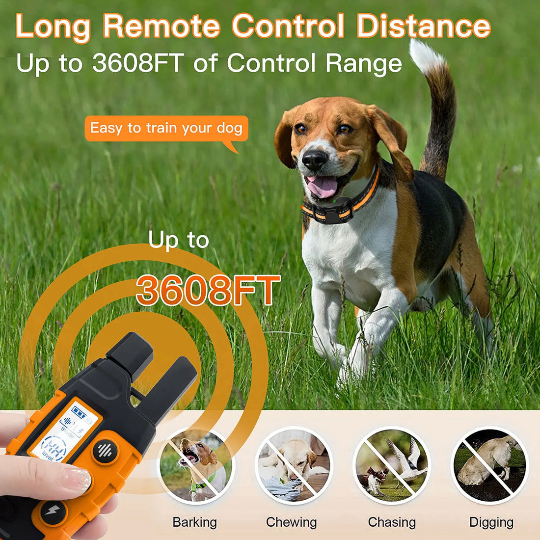 3300Ft Electric Dog Training Collar Remote Waterproof Shock Vibration