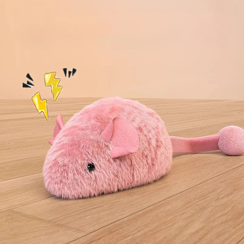 Interactive Plush Mouse Cat Toy for Indoor Self-Playing Kittens