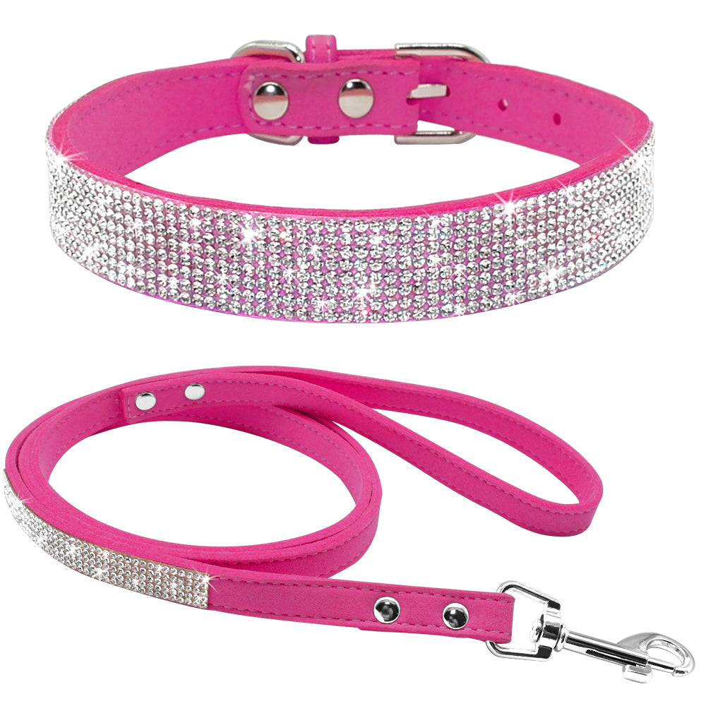 Rhinestone Pet Collar & Leash Set