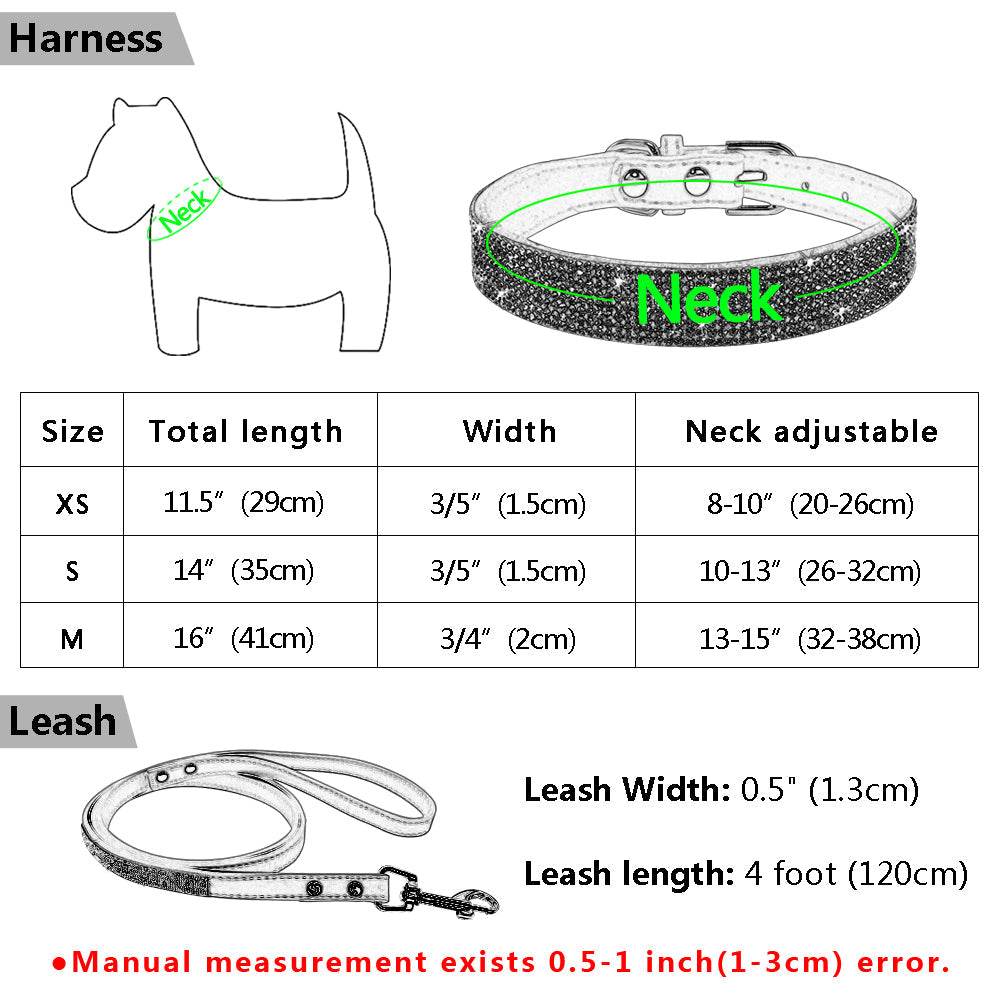 Rhinestone Pet Collar & Leash Set