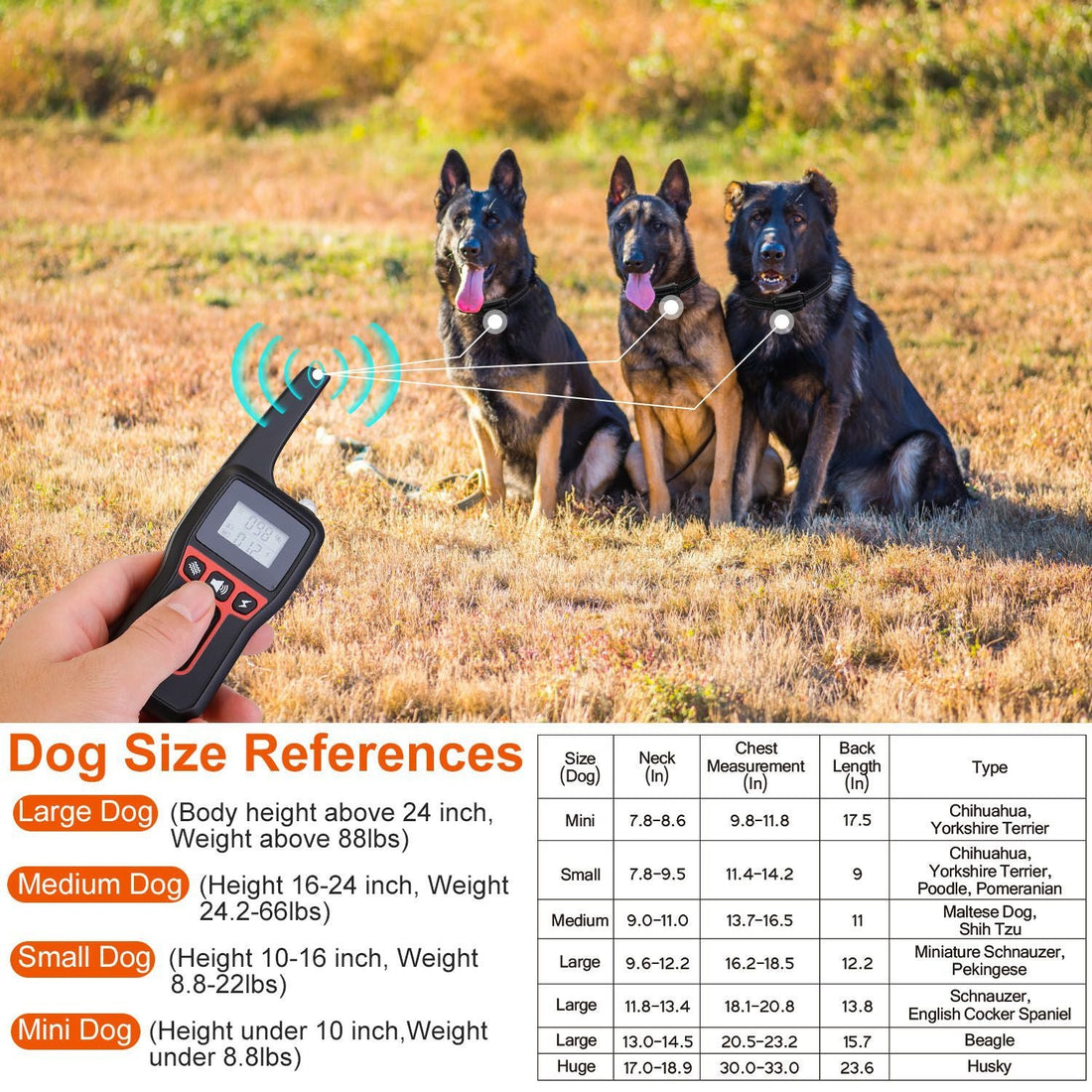 Long-Range 3280FT Dog Training Collar Waterproof Vibration Beep Shock