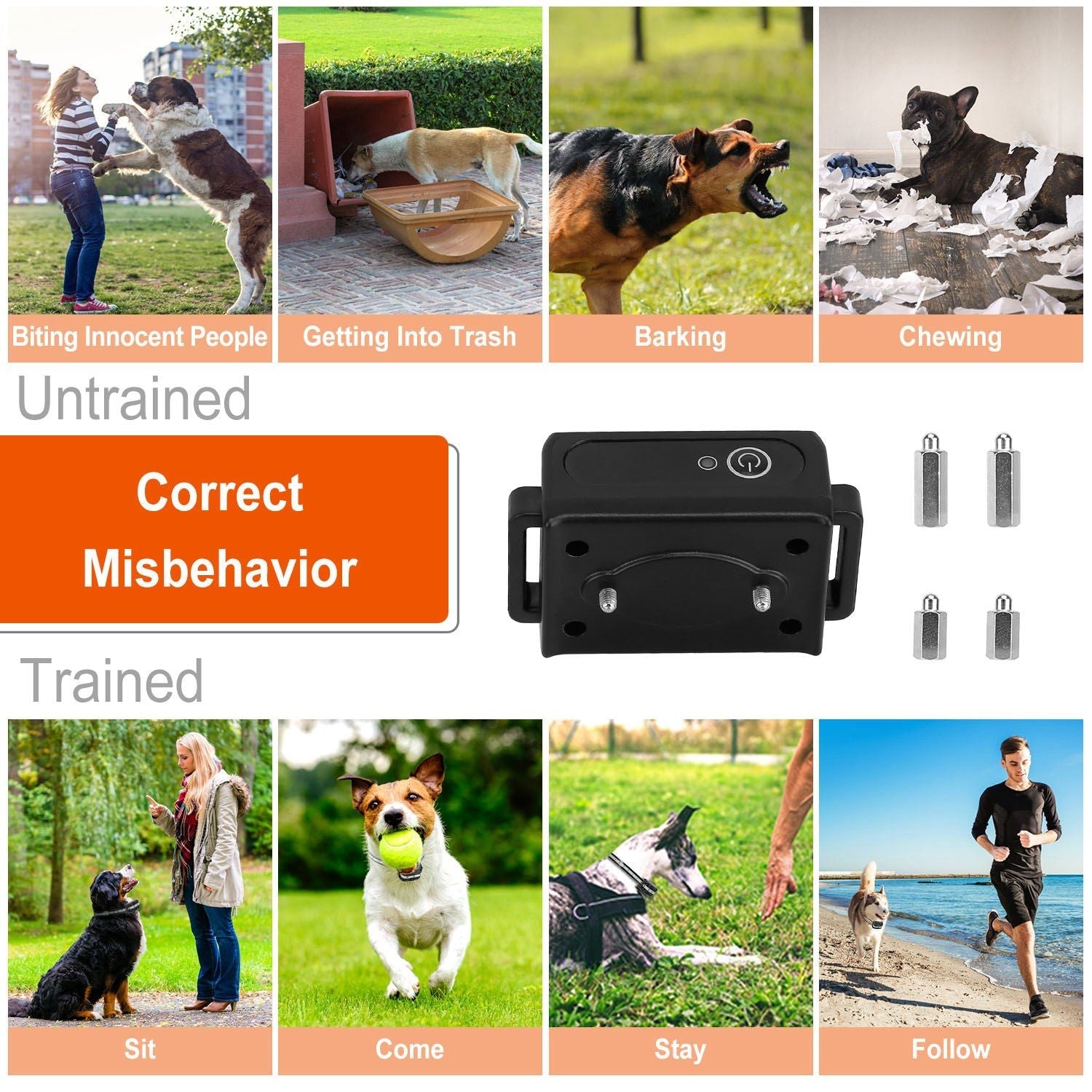 Long-Range 3280FT Dog Training Collar Waterproof Vibration Beep Shock