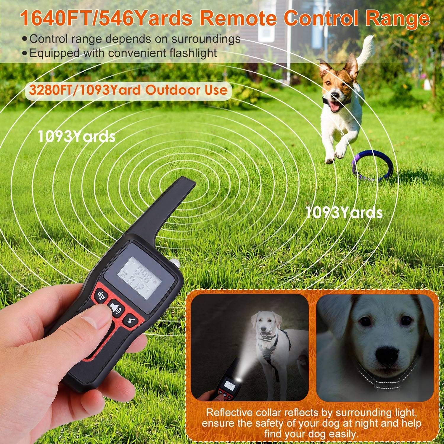Long-Range 3280FT Dog Training Collar Waterproof Vibration Beep Shock