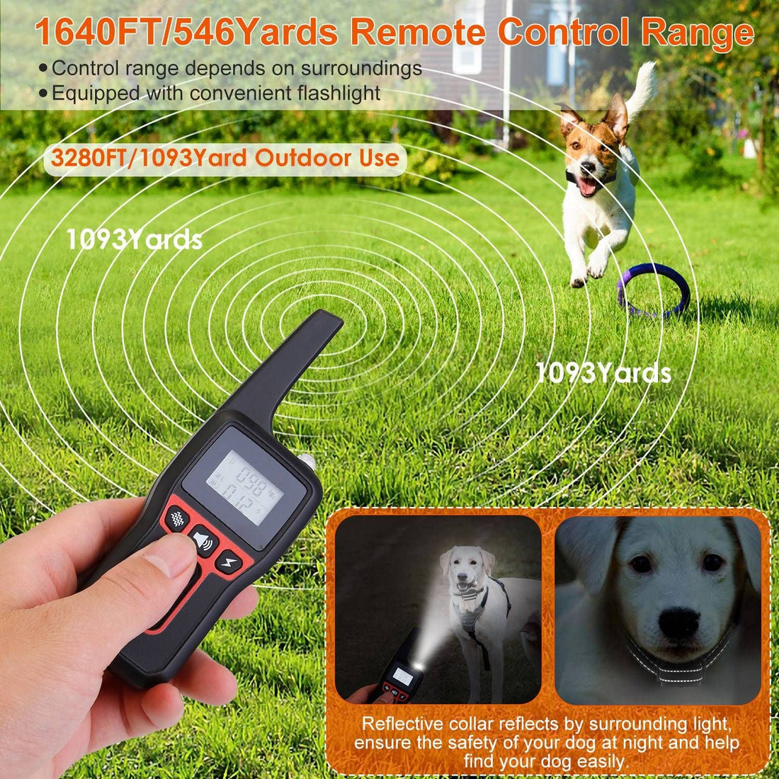 Long-Range 3280FT Dog Training Collar Waterproof Vibration Beep Shock
