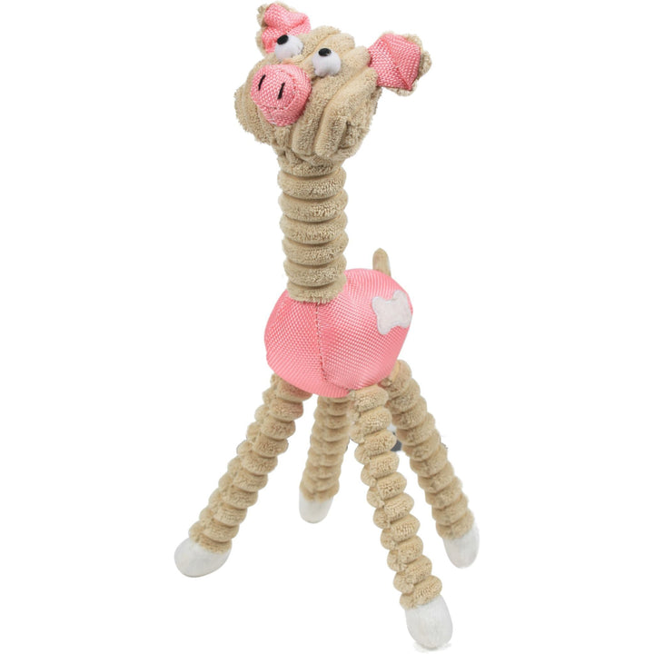 Giraffe Cow Jute Rope and Squeak Chew Toy for Dogs