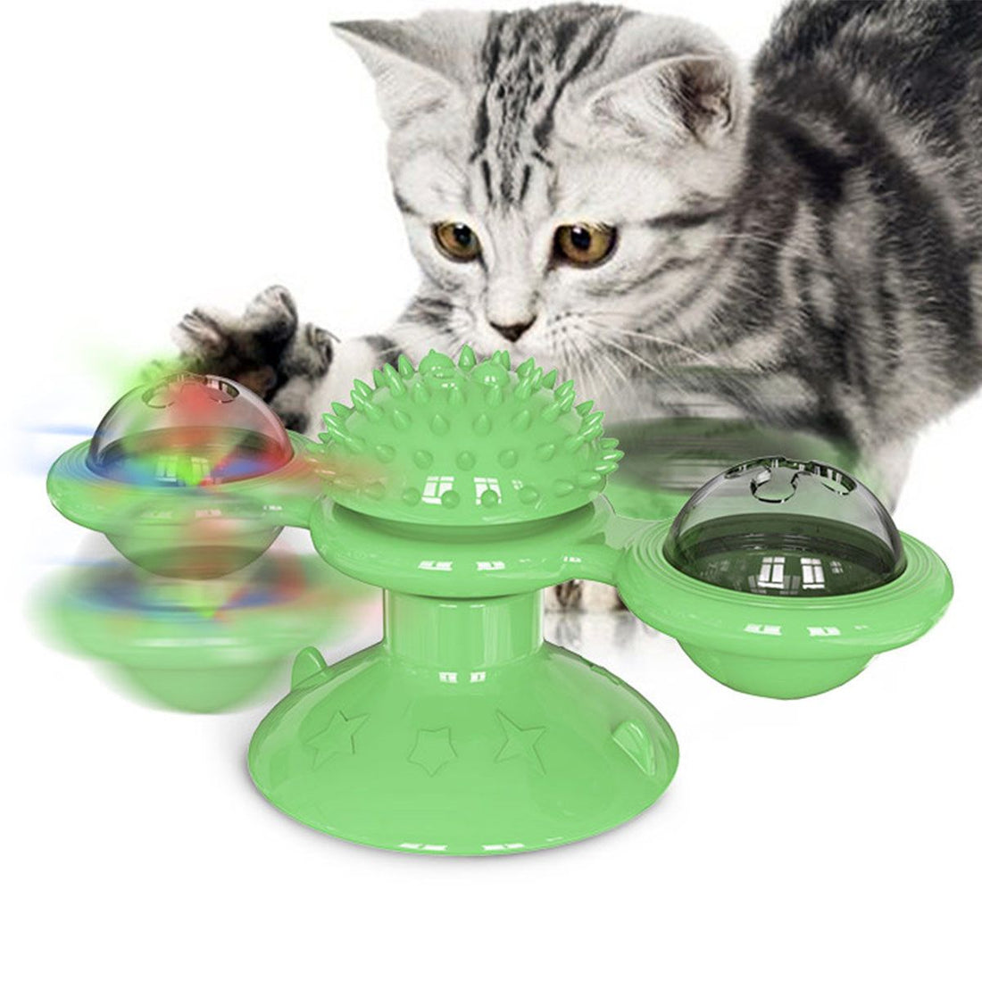 “Windmill” Rotating Suction Cup Spinning Toy for Cats