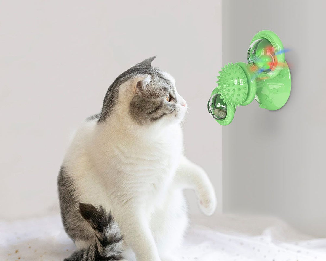 “Windmill” Rotating Suction Cup Spinning Toy for Cats