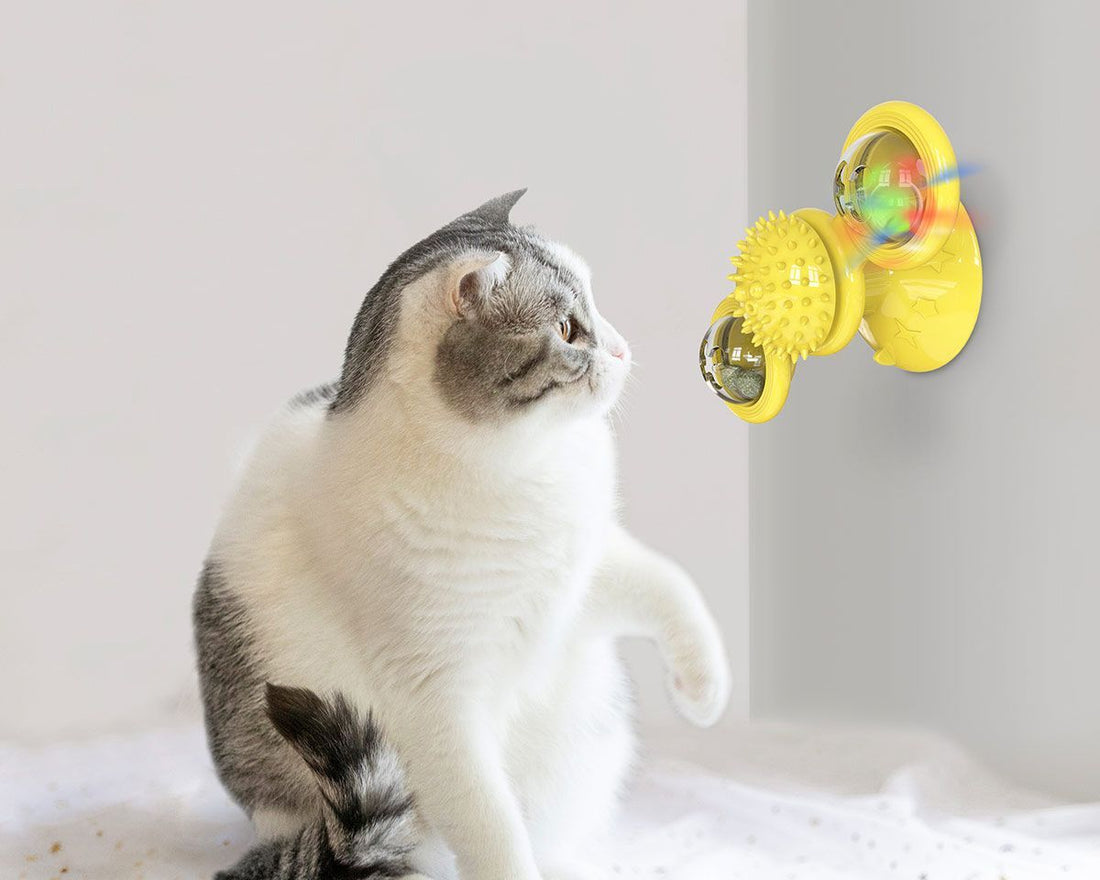 “Windmill” Rotating Suction Cup Spinning Toy for Cats