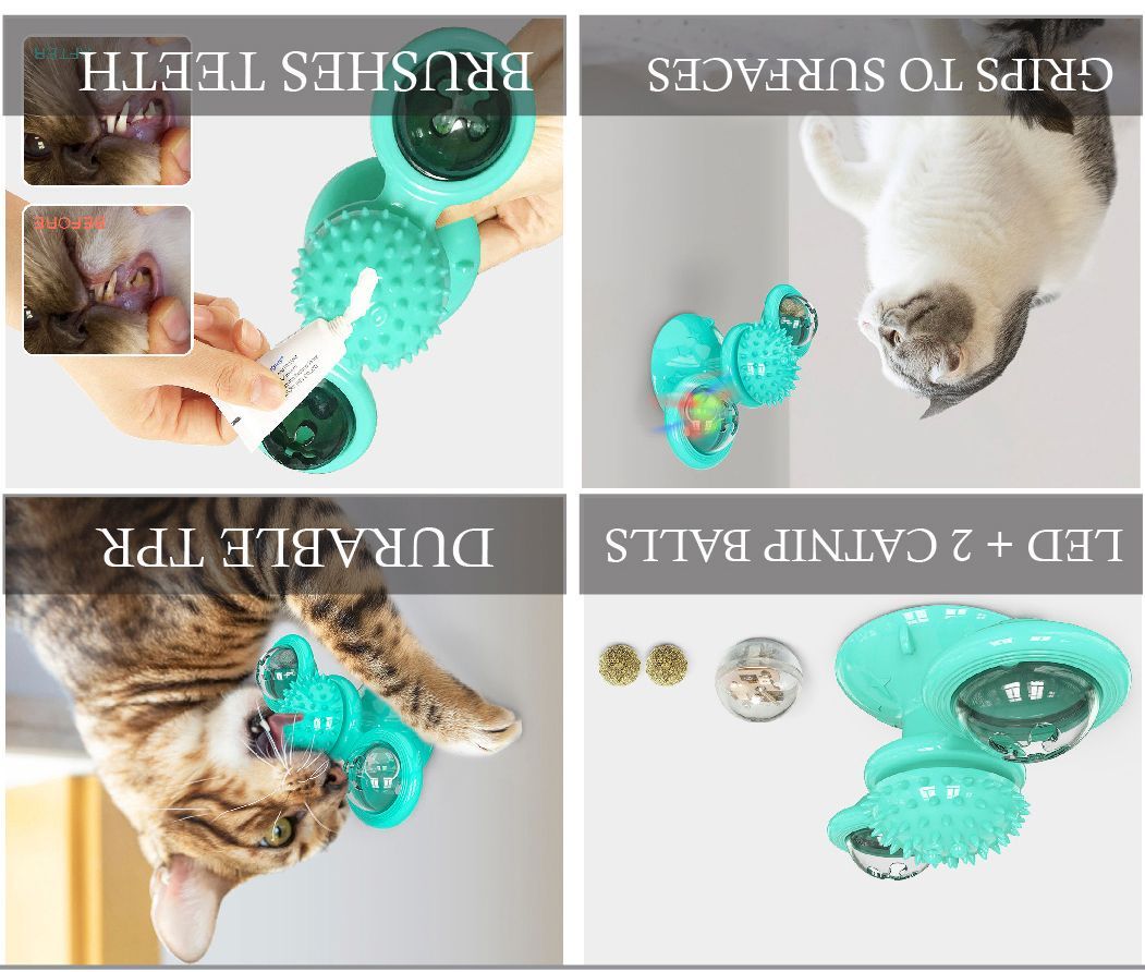 “Windmill” Rotating Suction Cup Spinning Toy for Cats