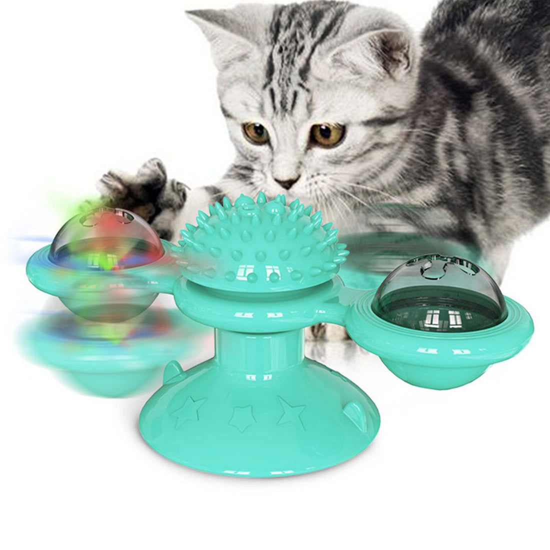 “Windmill” Rotating Suction Cup Spinning Toy for Cats