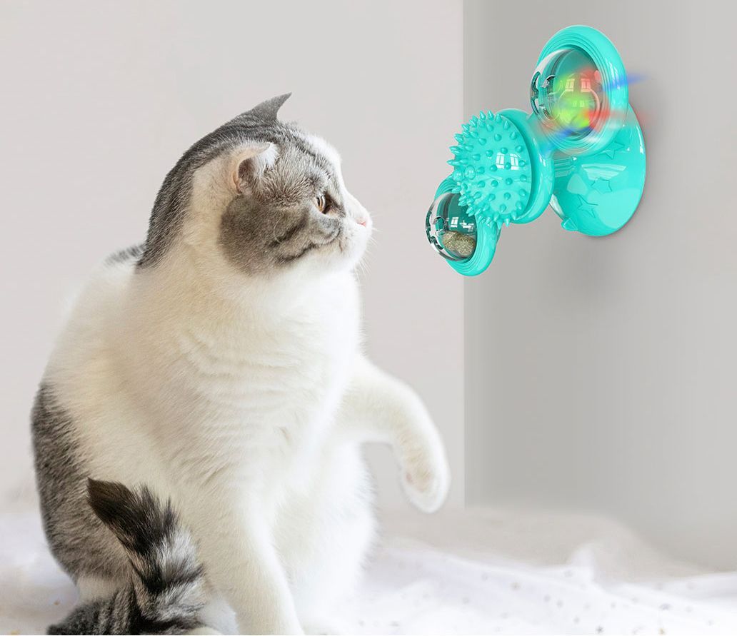 “Windmill” Rotating Suction Cup Spinning Toy for Cats
