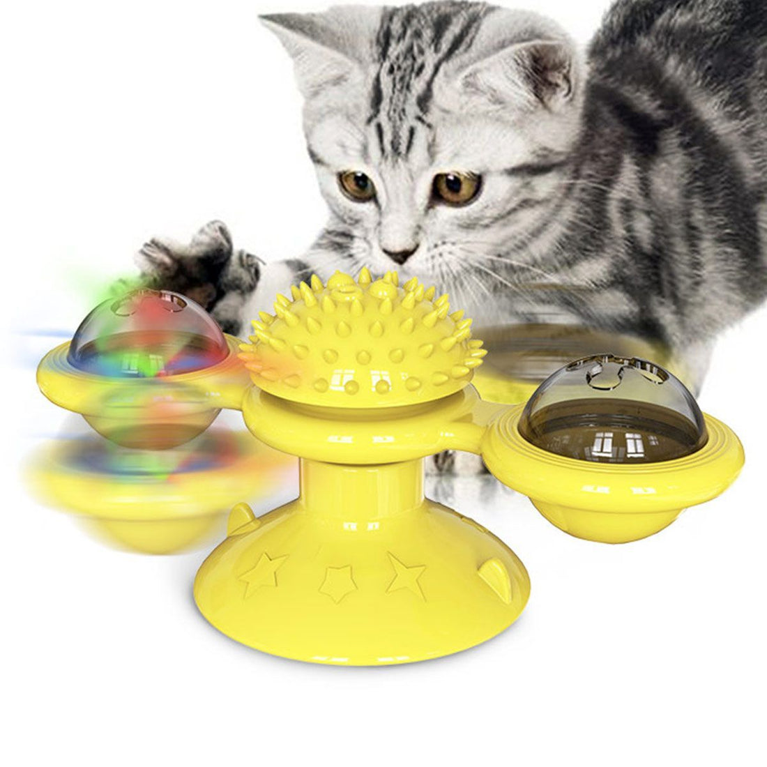 “Windmill” Rotating Suction Cup Spinning Toy for Cats